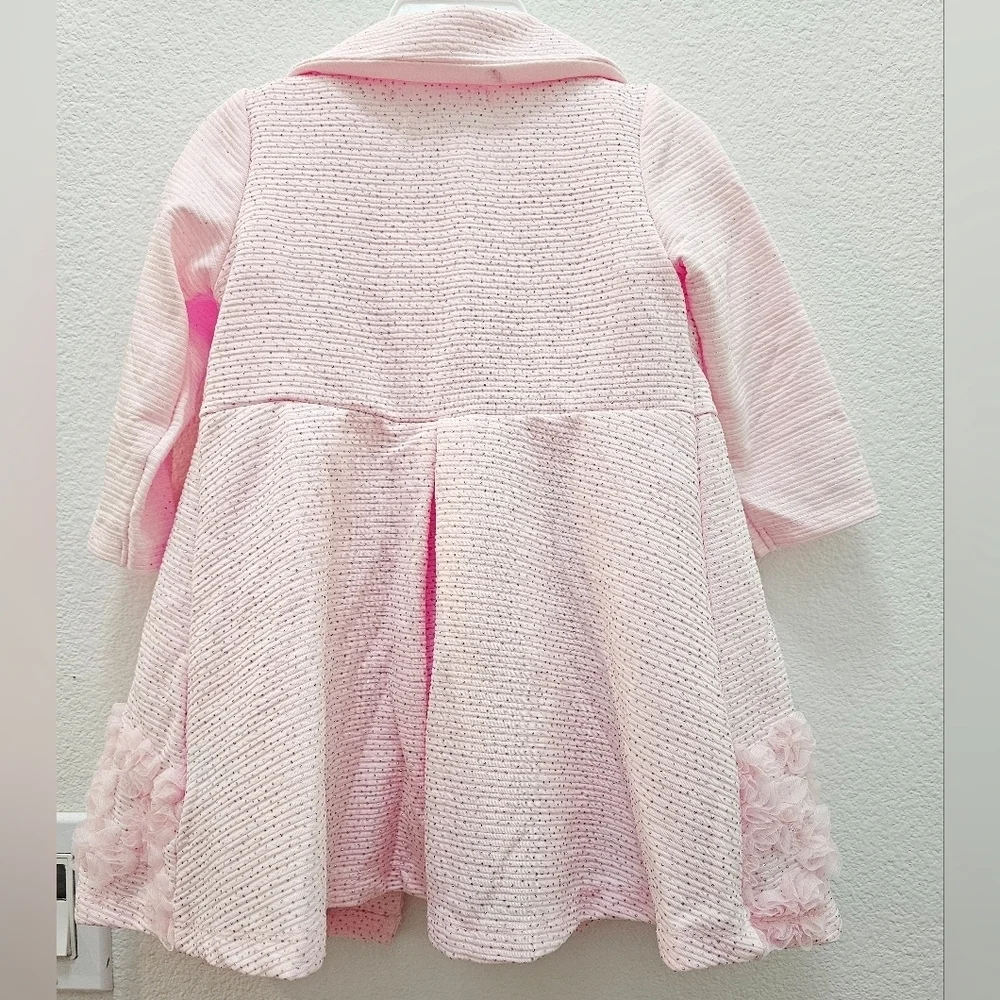 Pink Dress Withh Coat with Floral Details 18th Months. - Picture 3 of 8